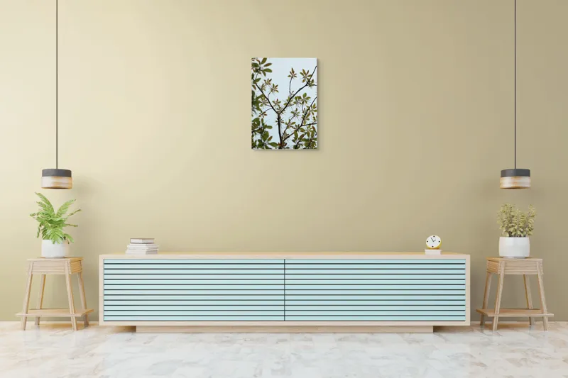Tablou Canvas, "Frumusețea tinereții naturii surprinsă", Frunze, Ramuri, Verdeață, Cer, Natură, 50 x 70 cm – poza 6