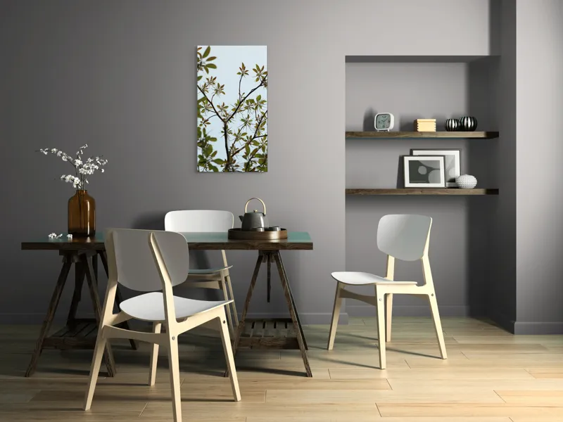 Tablou Canvas, "Frumusețea tinereții naturii surprinsă", Frunze, Ramuri, Verdeață, Cer, Natură, 50 x 90 cm – poza 4