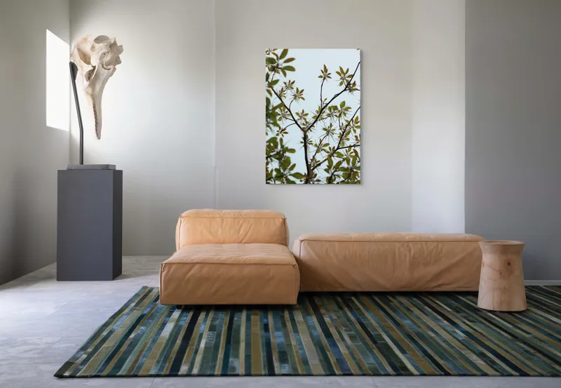 Tablou Canvas, "Frumusețea tinereții naturii surprinsă", Frunze, Ramuri, Verdeață, Cer, Natură, 70 x 100 cm – poza 7