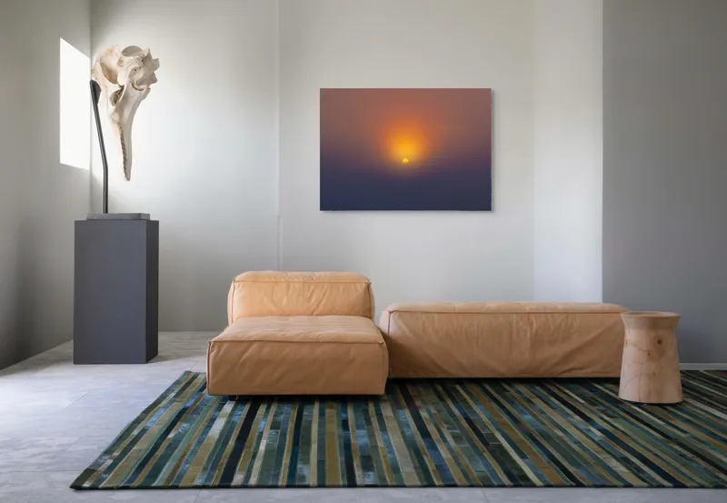 Tablou Canvas, "Soarele răsare peste orizont liniștit", Apus, Soare, Orizont, Culori, Seară, Cer, Lumină, Peisaj, 100 x 70 cm – poza 7