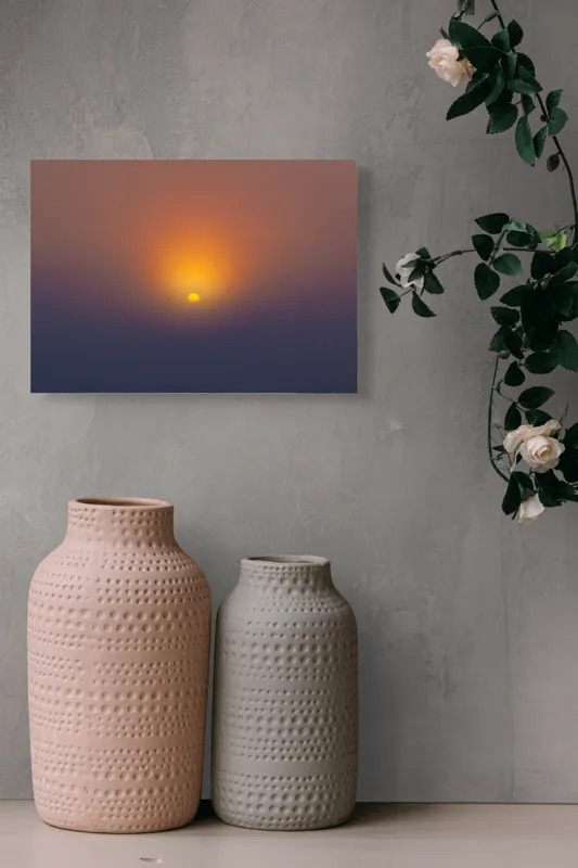 Tablou Canvas, "Soarele răsare peste orizont liniștit", Apus, Soare, Orizont, Culori, Seară, Cer, Lumină, Peisaj, 54 x 39 cm – poza 8