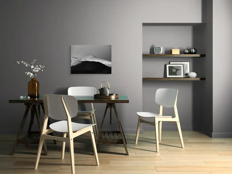 Tablou Canvas, "Întunericul se întâlnește cu albul montan", Munte, Zăpadă, Contrast, Întunecat, Vârf, Nori, Peisaj, 70 x 50 cm – poza 5