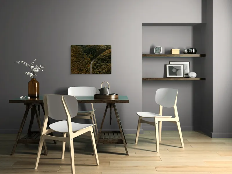 Tablou Canvas, "Drumul șerpuitor prin pădurea deasă", Drum, Pădure, Verdeață, Serpentină, Natură, 70 x 50 cm – poza 5