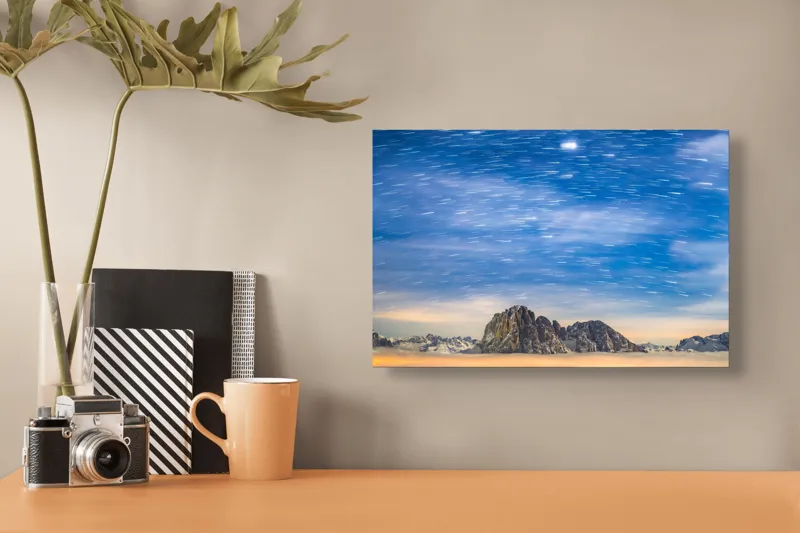 Tablou Canvas, Stele peste Munți în Amurg, , Multicolor, 39 x 26 cm – poza 3