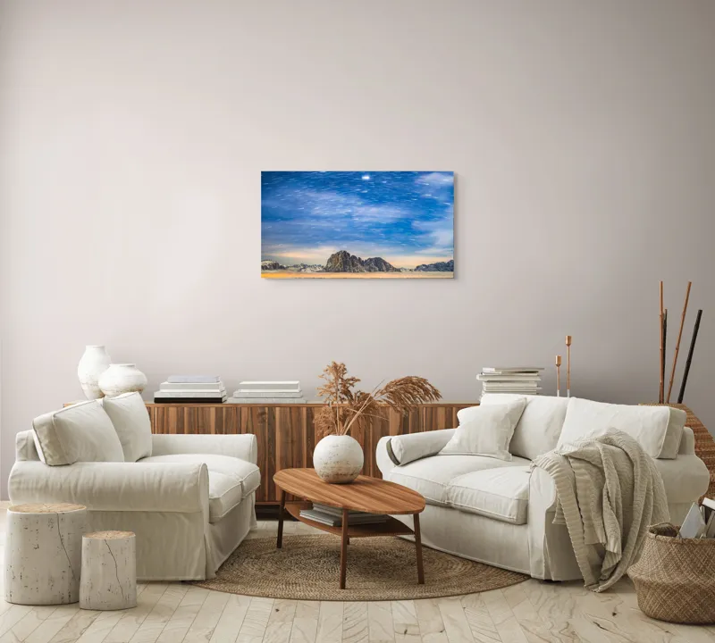 Tablou Canvas, Stele peste Munți în Amurg, , Multicolor, 90 x 50 cm – poza 4