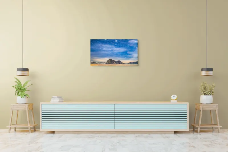 Tablou Canvas, Stele peste Munți în Amurg, , Multicolor, 90 x 50 cm – poza 5