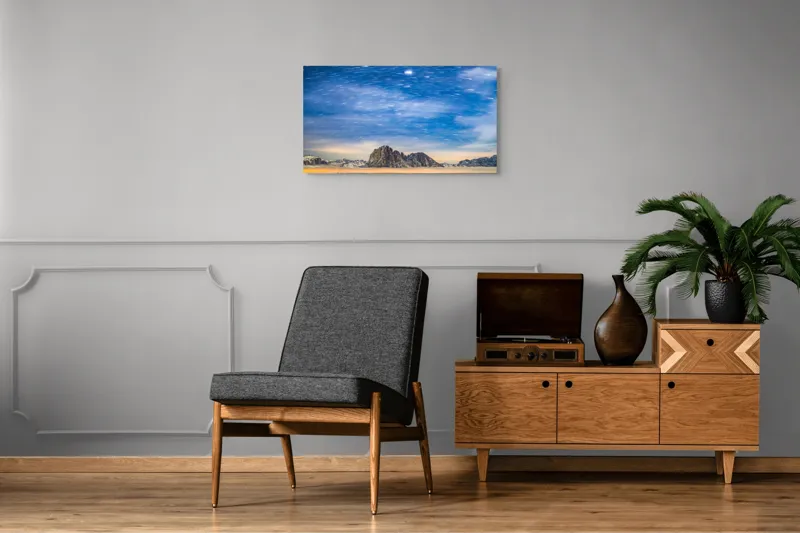 Tablou Canvas, Stele peste Munți în Amurg, , Multicolor, 90 x 50 cm – poza 6