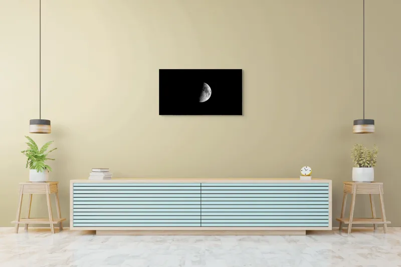 Tablou Canvas, Luna la Primul Pătrar, , Alb-negru, 90 x 50 cm – poza 5