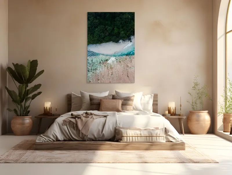 Tablou Canvas, Peisaj cu Pădure și Mare, , Multicolor, 100 x 150 cm – poza 3
