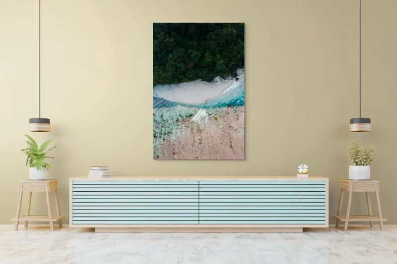 Tablou Canvas, Peisaj cu Pădure și Mare, , Multicolor, 100 x 150 cm – poza 4