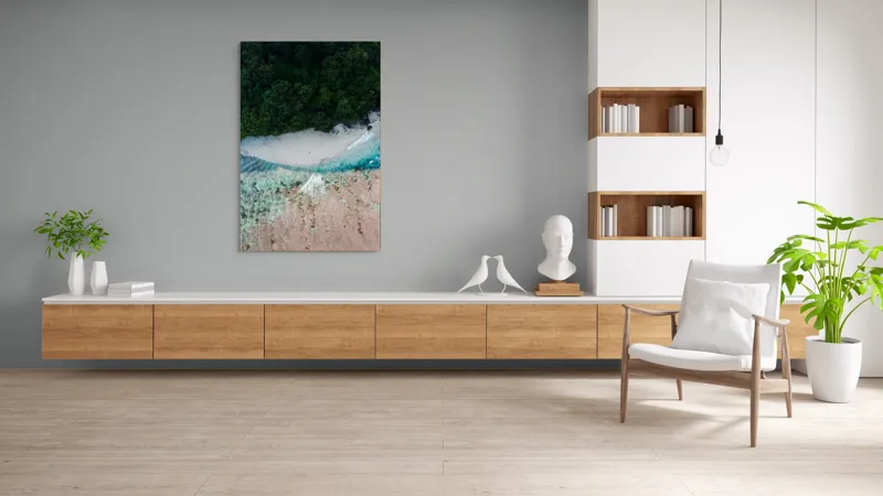 Tablou Canvas, Peisaj cu Pădure și Mare, , Multicolor, 100 x 150 cm – poza 8