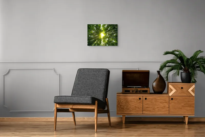 Tablou Canvas, Pădure Verde cu Lumină Naturală, 54 x 39 cm – poza 7