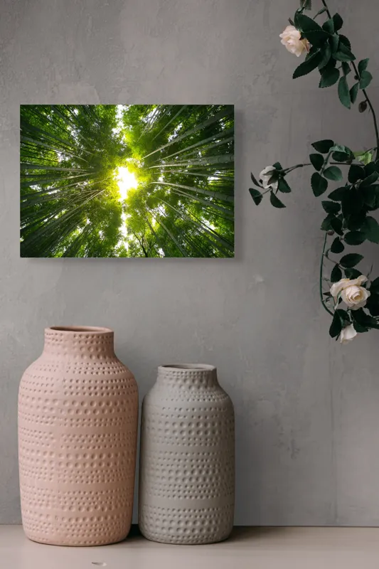 Tablou Canvas, Pădure Verde cu Lumină Naturală, 54 x 39 cm – poza 8