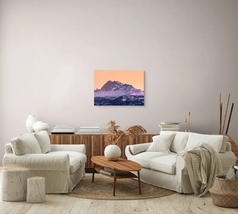 Tablou Canvas cu Apus Roz peste Munți Albi, 70 x 50 cm – poza 6