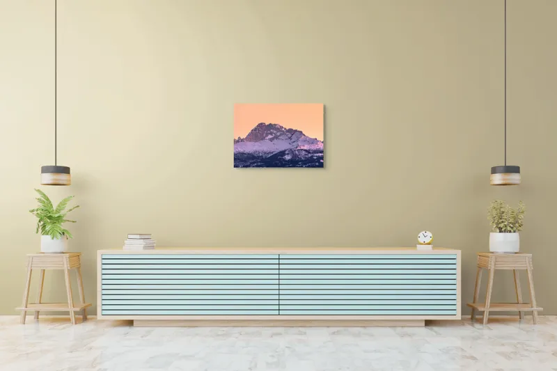 Tablou Canvas cu Apus Roz peste Munți Albi, 70 x 50 cm – poza 7