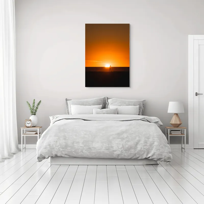 Tablou Canvas, Apus pe Plajă, Siluetă, Ocean, 70 x 100 cm – poza 3