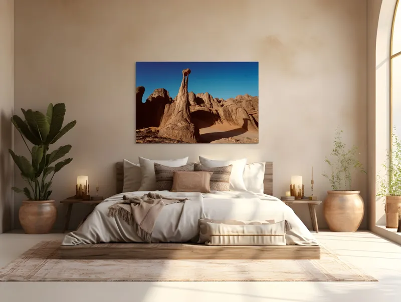 Tablou Canvas, Turnuri de Piatră sub Cer Senin, Deșert, 150 x 100 cm – poza 4
