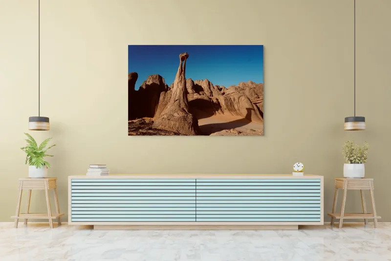 Tablou Canvas, Turnuri de Piatră sub Cer Senin, Deșert, 150 x 100 cm – poza 6