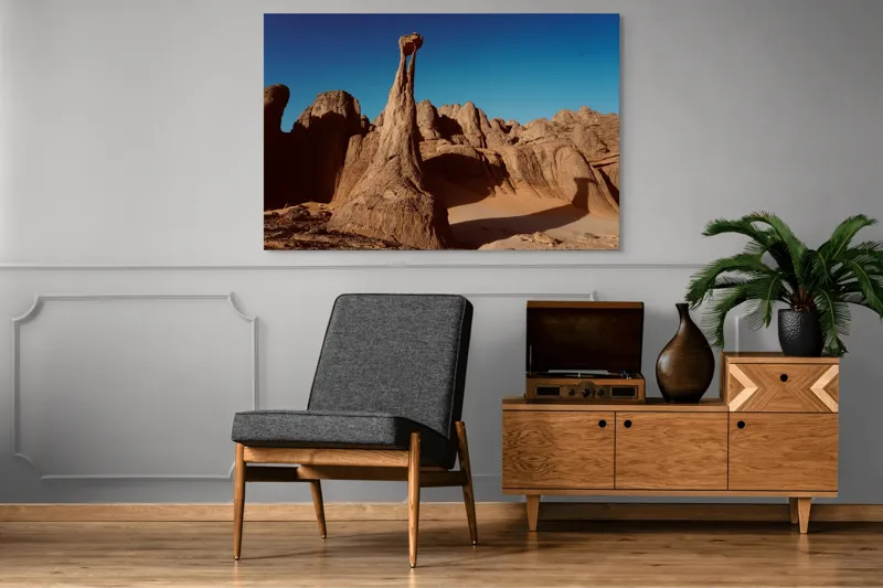 Tablou Canvas, Turnuri de Piatră sub Cer Senin, Deșert, 150 x 100 cm – poza 8