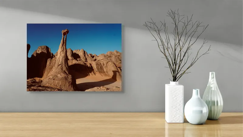 Tablou Canvas, Turnuri de Piatră sub Cer Senin, Deșert, 54 x 39 cm – poza 3