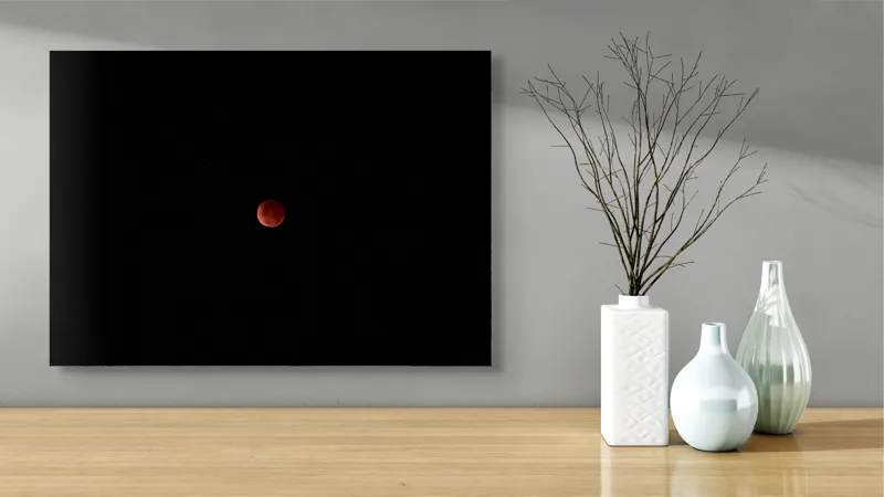 Tablou Canvas cu Lună Roșie, 70 x 50 cm – poza 3
