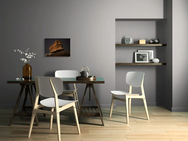 Tablou Canvas, Peisaj Nocturn cu Formațiuni Stâncoase sub Cer Înstelat, 54 x 39 cm – poza 6