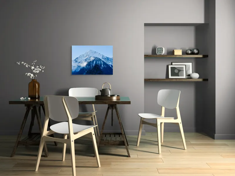 Tablou Canvas cu Munte Înzăpezit, , Albastru și Alb, 70 x 50 cm – poza 5