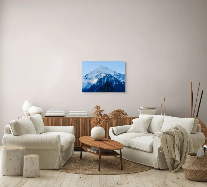 Tablou Canvas cu Munte Înzăpezit, , Albastru și Alb, 70 x 50 cm – poza 6