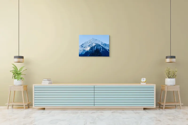 Tablou Canvas cu Munte Înzăpezit, , Albastru și Alb, 70 x 50 cm – poza 7