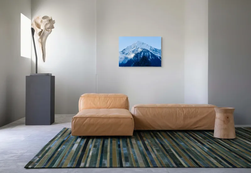 Tablou Canvas cu Munte Înzăpezit, , Albastru și Alb, 70 x 50 cm – poza 8