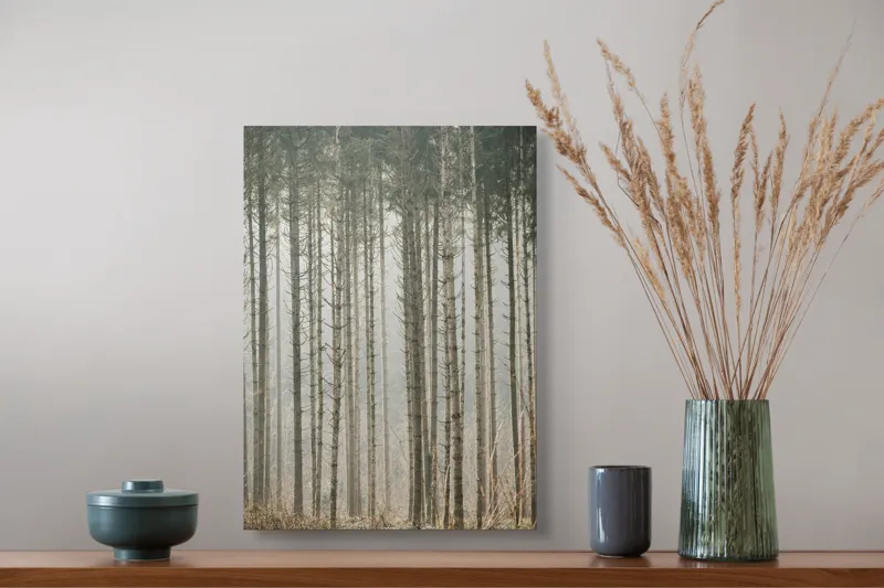 Tablou Canvas cu Pădure în Ceață, , Multicolor, 39 x 54 cm – poza 3