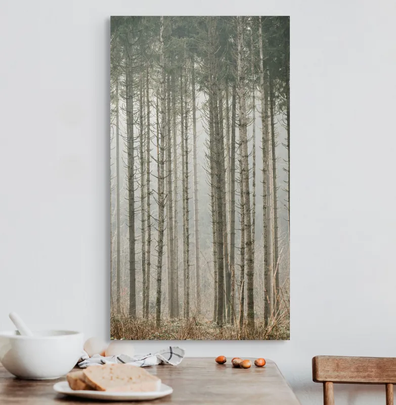 Tablou Canvas cu Pădure în Ceață, , Multicolor, 50 x 90 cm – poza 3