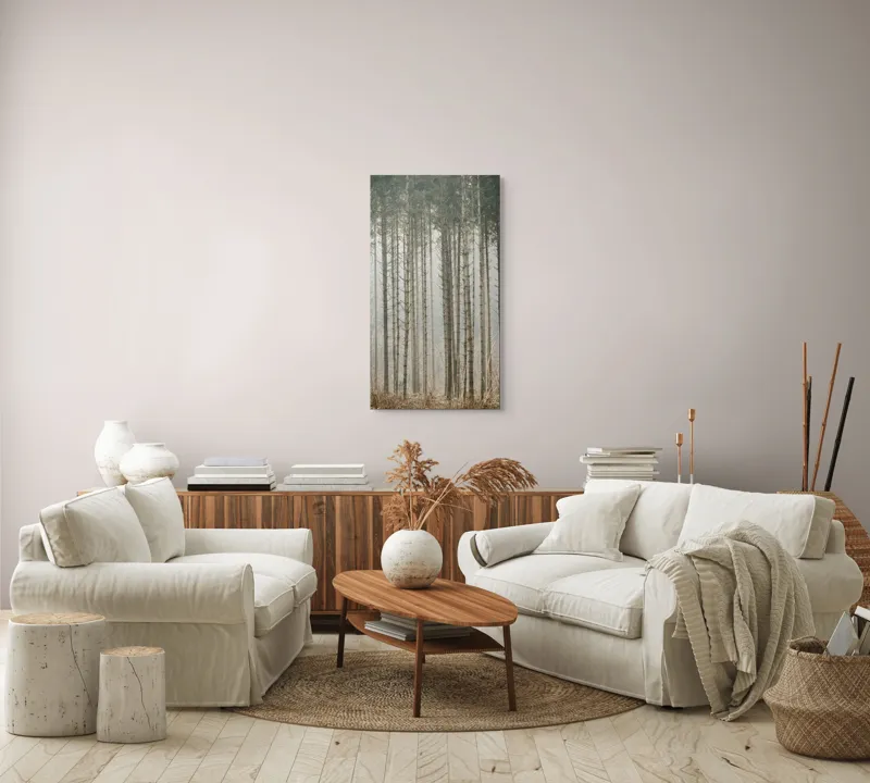 Tablou Canvas cu Pădure în Ceață, , Multicolor, 50 x 90 cm – poza 7
