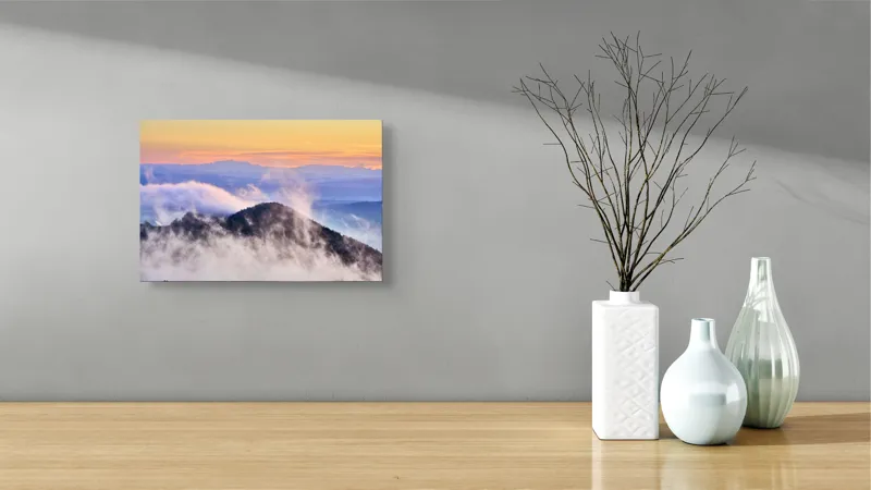 Tablou Canvas cu Munte în Ceață la Apus, , Multicolor, 39 x 26 cm – poza 8
