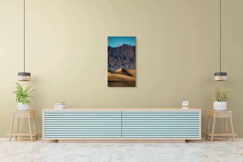 Tablou Canvas Peisaj Deșert Dune Munți Zăpadă Aventura Contrast Solitudine, 50 x 90 cm – poza 6