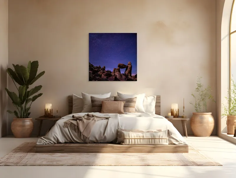 Tablou Canvas Poartă Stelară - Scenă Nocturnă Cosmice Multicolor, 100 x 100 cm – poza 4