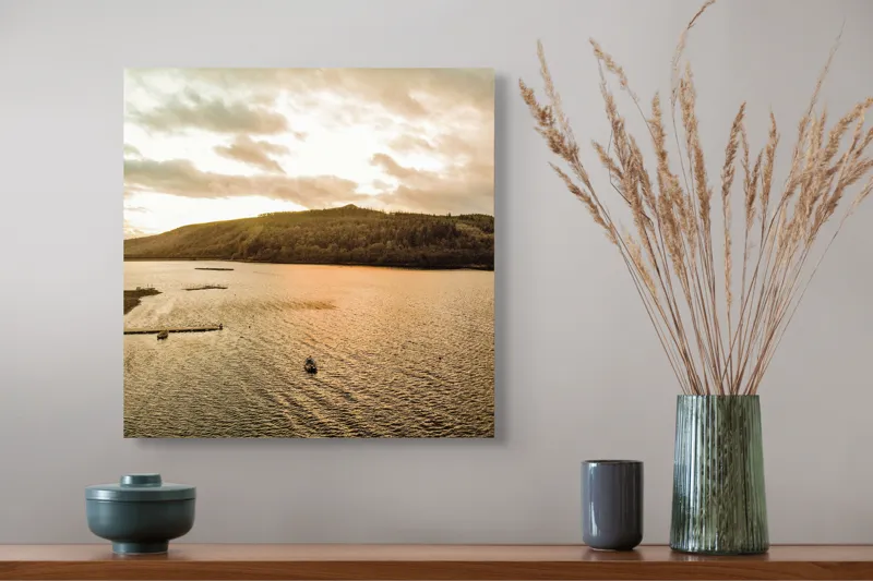 Tablou Canvas Apus peste lacul calm Reflexii și Frumusețe naturale, 50 x 50 cm – poza 4