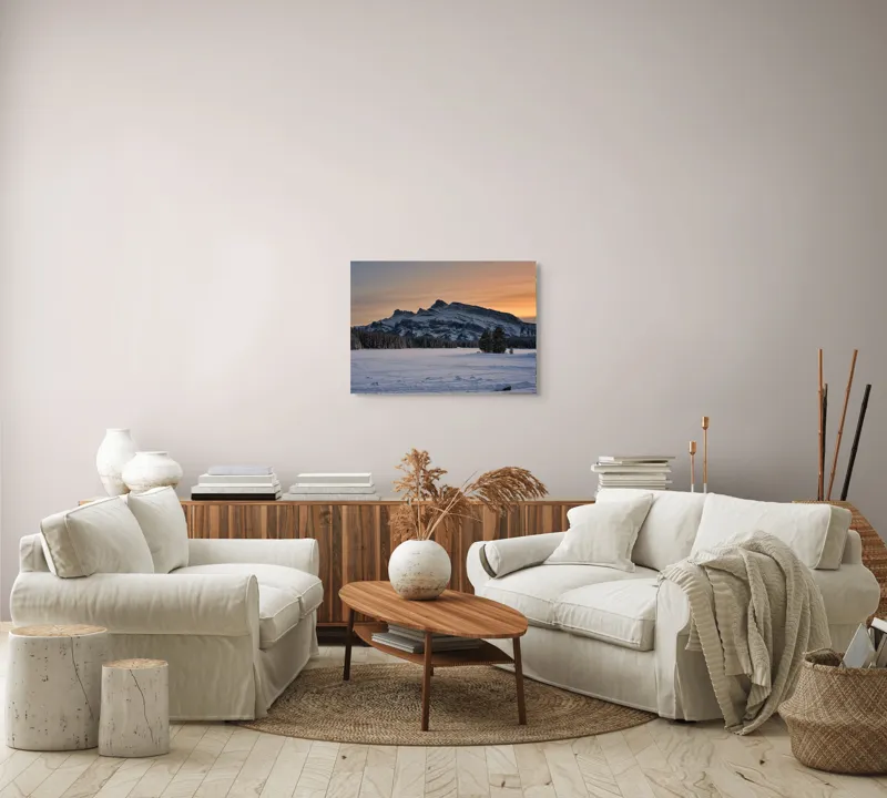 Tablou Canvas Peisaj Montan Apus de Iarnă Trandafir, 70 x 50 cm – poza 6