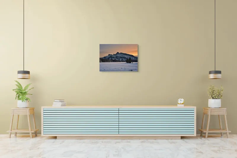 Tablou Canvas Peisaj Montan Apus de Iarnă Trandafir, 70 x 50 cm – poza 7