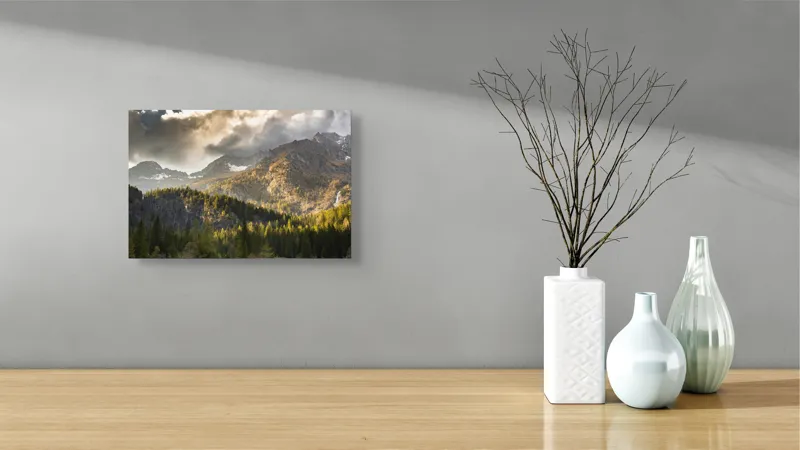 Tablou Canvas Natură Munți Pădure Cer Nori, 39 x 26 cm – poza 8