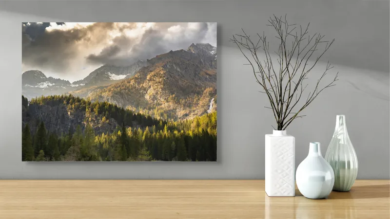 Tablou Canvas Natură Munți Pădure Cer Nori, 70 x 50 cm – poza 3
