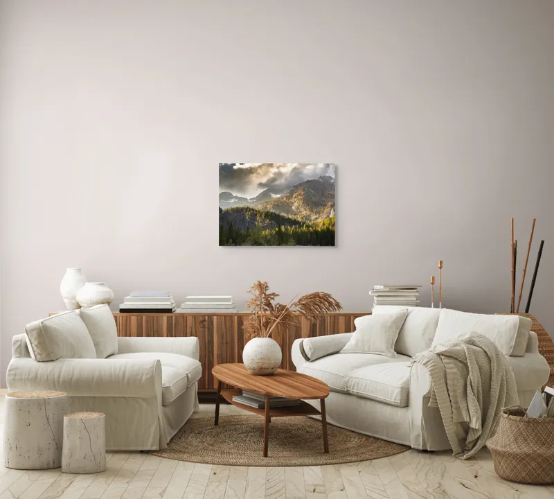 Tablou Canvas Natură Munți Pădure Cer Nori, 70 x 50 cm – poza 6