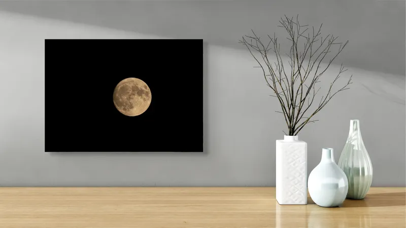 Tablou Canvas Luna plină pe cerul întunecat, scenă de noapte și mister, 54 x 39 cm – poza 3
