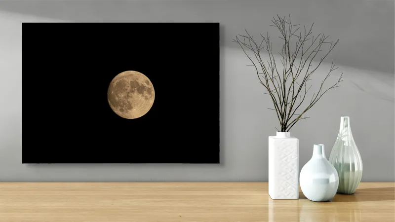 Tablou Canvas Luna plină pe cerul întunecat, scenă de noapte și mister, 70 x 50 cm – poza 3