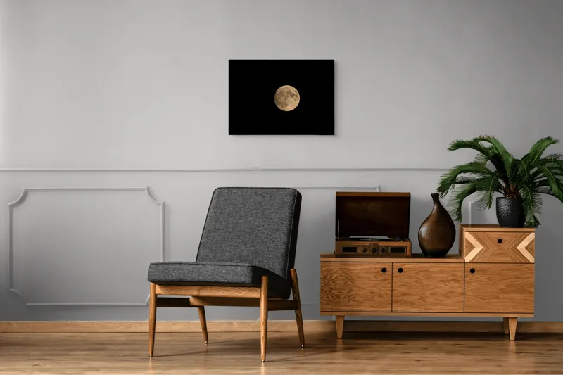 Tablou Canvas Luna plină pe cerul întunecat, scenă de noapte și mister, 70 x 50 cm – poza 4