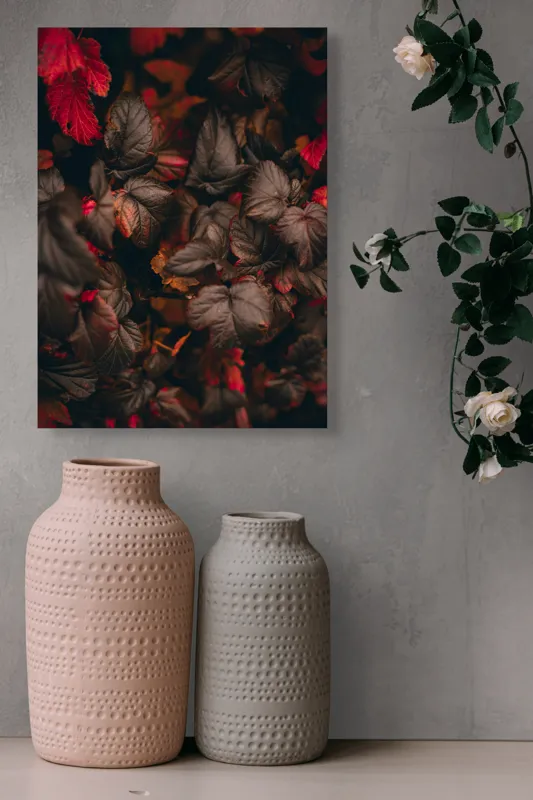 Tablou Canvas Frunze Arămii în Lumina Toamnei Natură Contrast Vibrant, 39 x 54 cm – poza 6