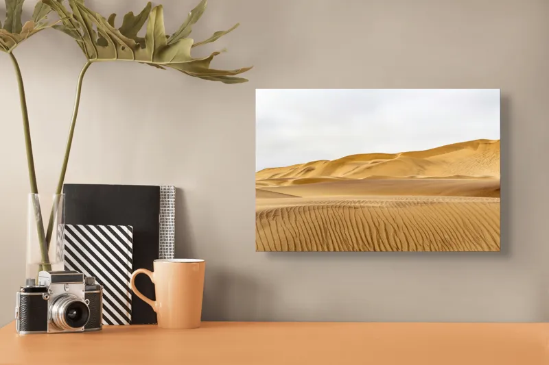 Tablou Canvas pe temă de deșert și nisip, scenă naturală a vântului și cerului, 39 x 26 cm – poza 3