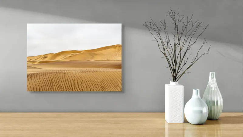 Tablou Canvas pe temă de deșert și nisip, scenă naturală a vântului și cerului, 54 x 39 cm – poza 3