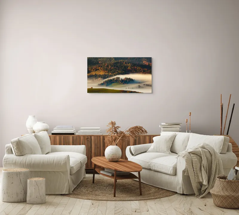 Tablou Canvas Peisaj Toamnă Pădure Culori Natură Mister, 90 x 50 cm – poza 4