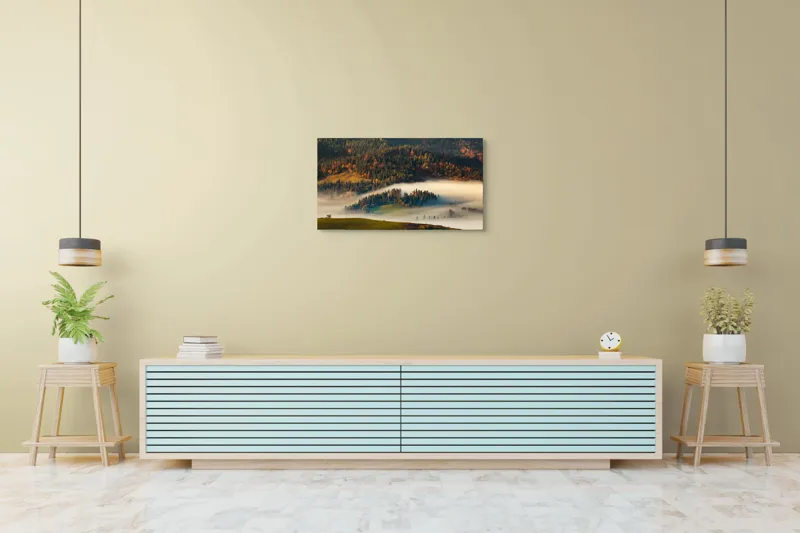 Tablou Canvas Peisaj Toamnă Pădure Culori Natură Mister, 90 x 50 cm – poza 5